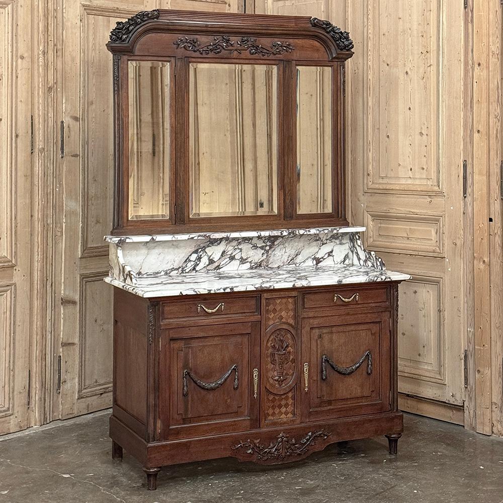 Beveled Antique French Louis XVI Washstand ~ Dresser For Sale
