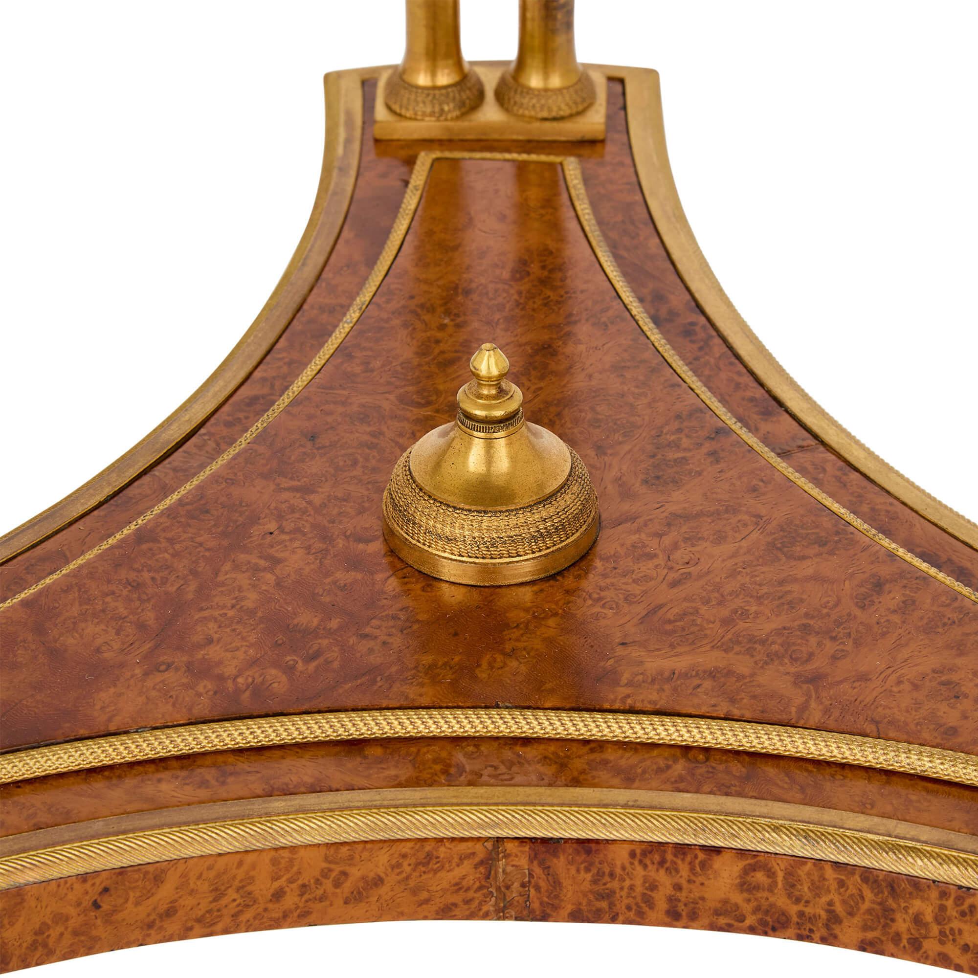 Antique Table d'appoint Guéridon Louis XVI en Wood Marble Ormolu Gold Brown Bon état - En vente à London, GB