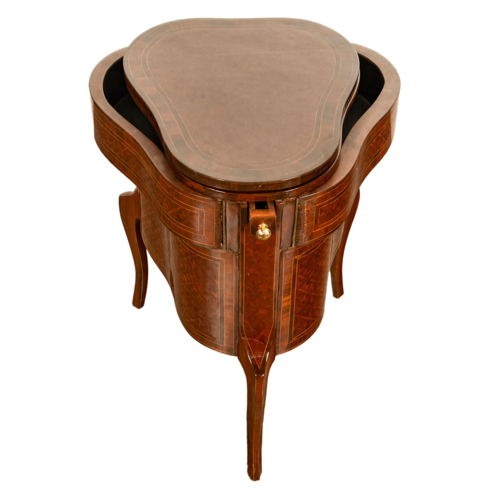 Antique French LouisXV Mechanical Tulipwood Dressing Table de Toilette Desk 1800 For Sale 3