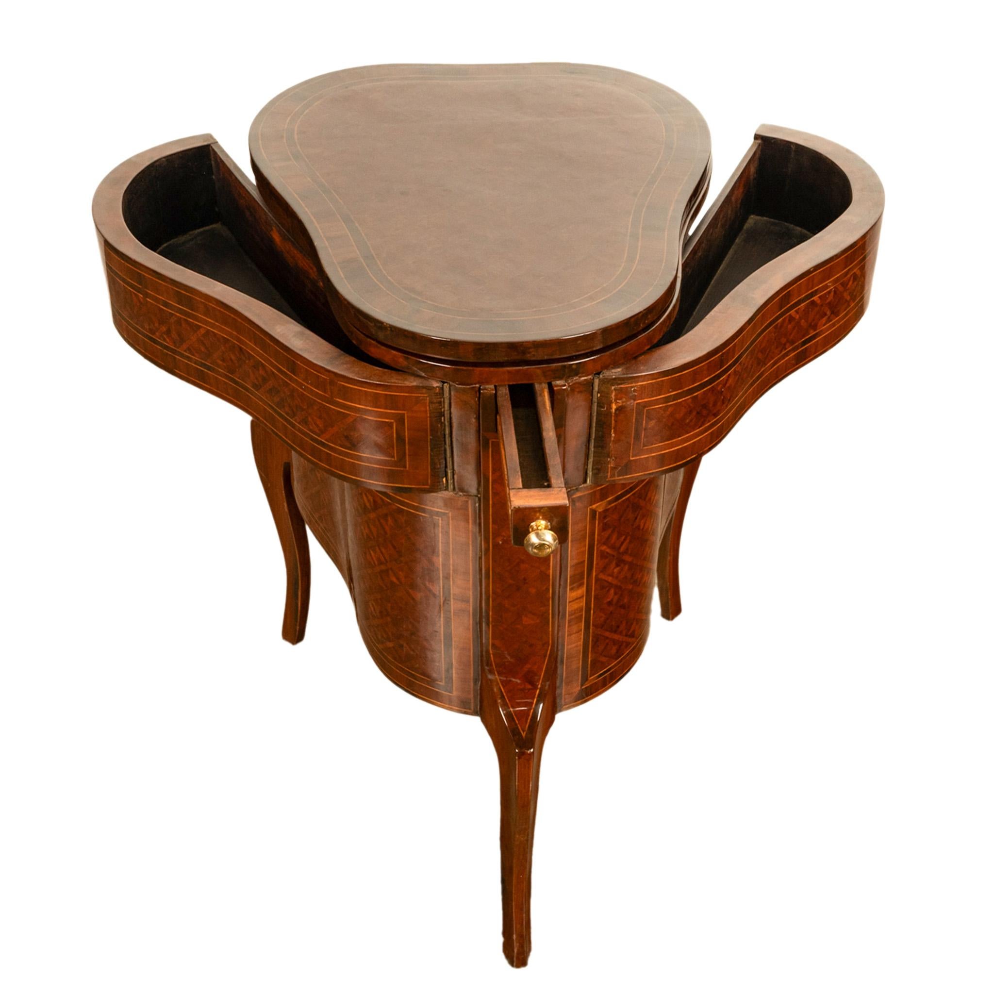 Antique French LouisXV Mechanical Tulipwood Dressing Table de Toilette Desk 1800 For Sale 4