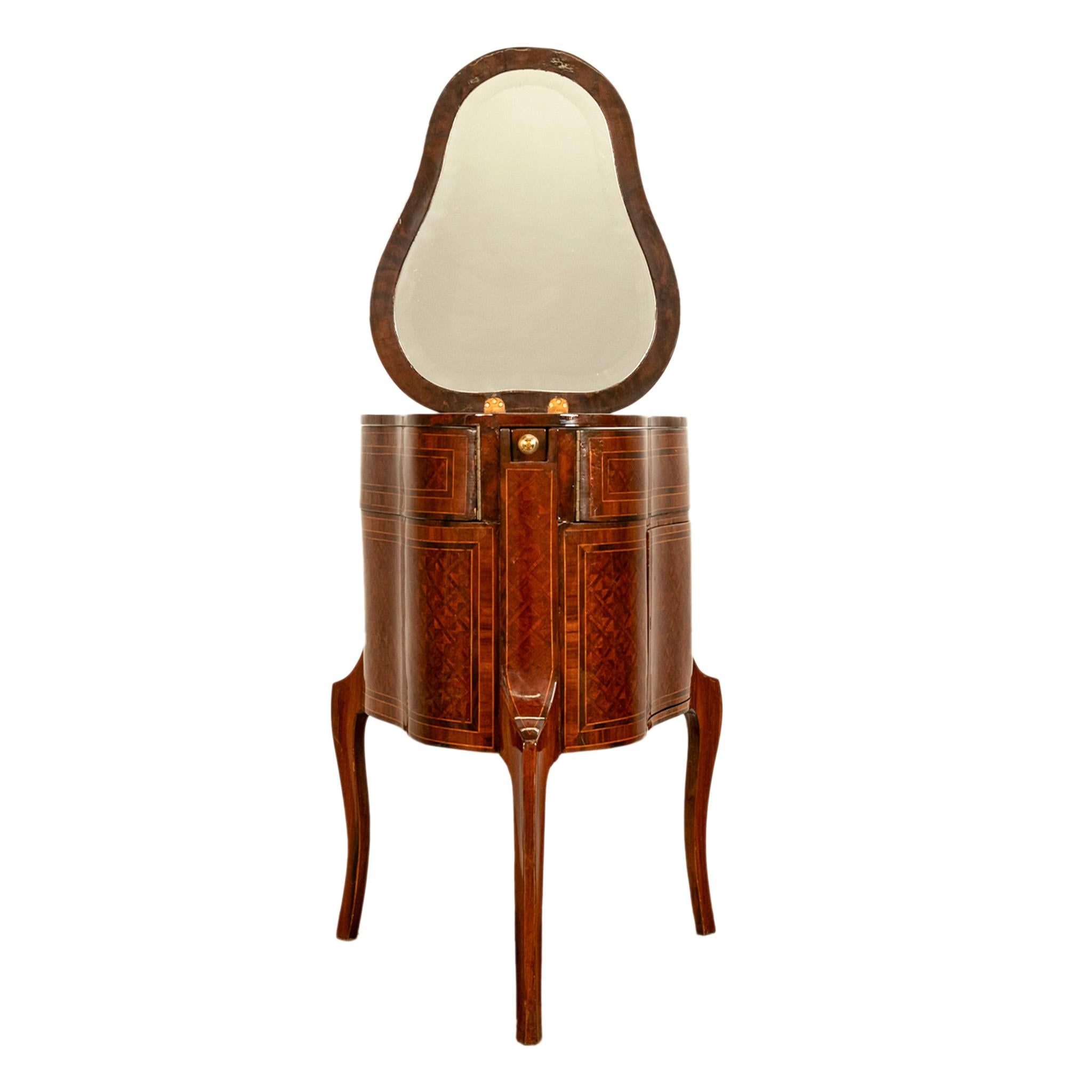 Antique French LouisXV Mechanical Tulipwood Dressing Table de Toilette Desk 1800 For Sale 5