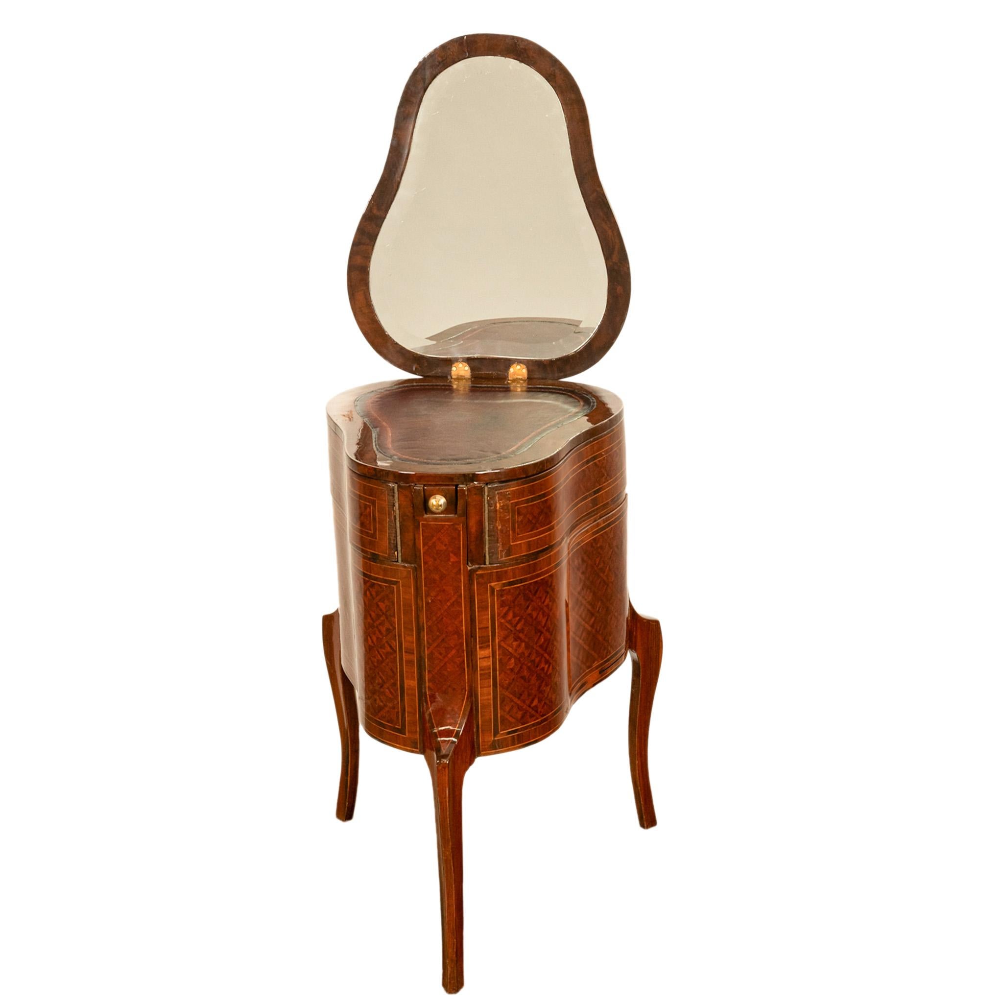 Antique French LouisXV Mechanical Tulipwood Dressing Table de Toilette Desk 1800 For Sale 6