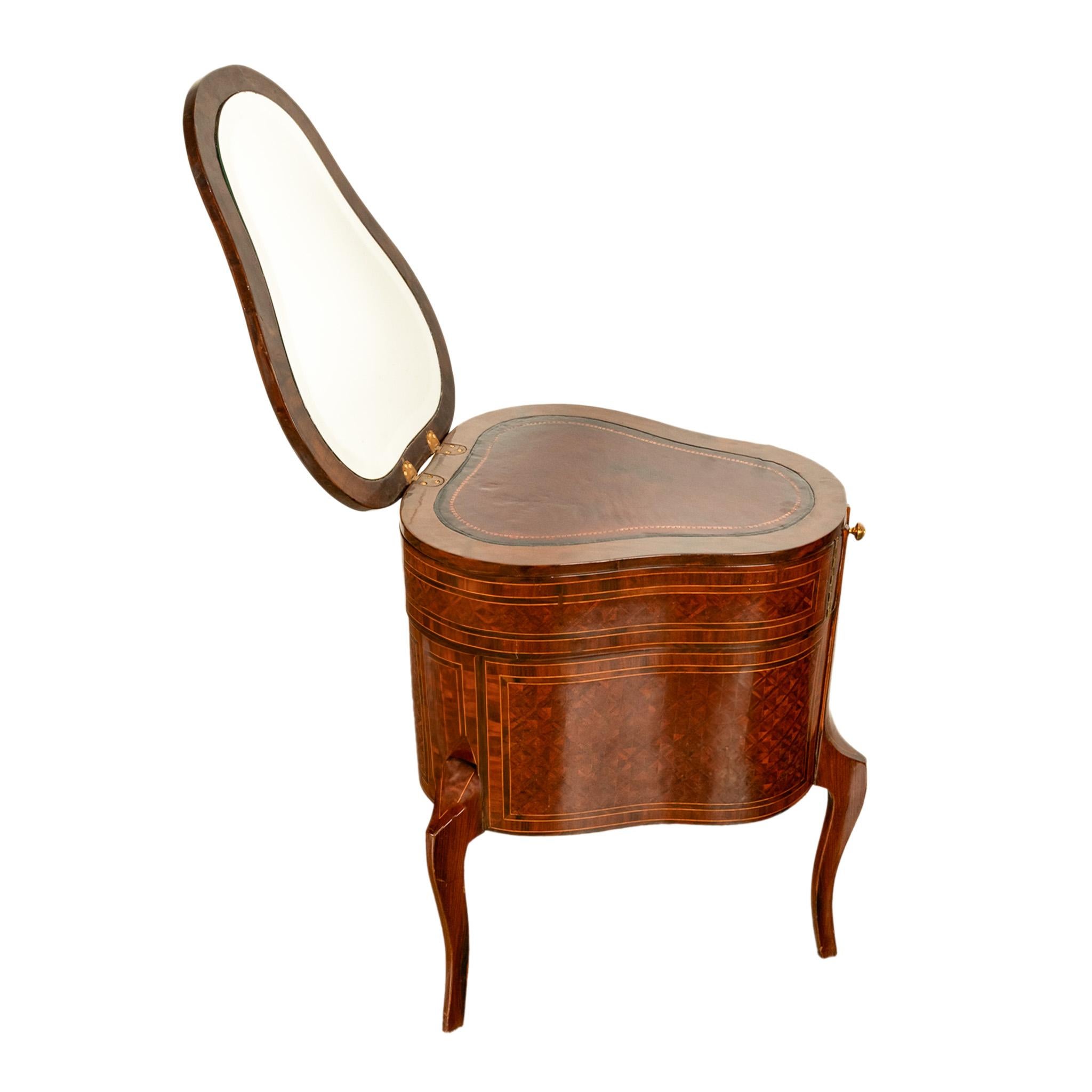 Antique French LouisXV Mechanical Tulipwood Dressing Table de Toilette Desk 1800 For Sale 7