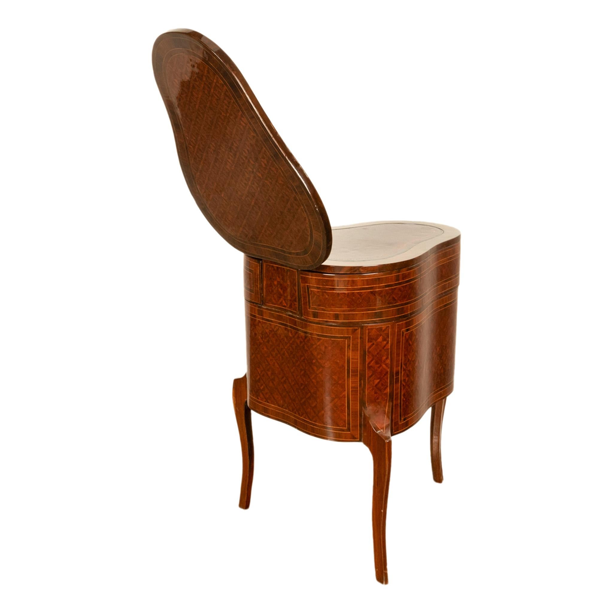 Antique French LouisXV Mechanical Tulipwood Dressing Table de Toilette Desk 1800 For Sale 9