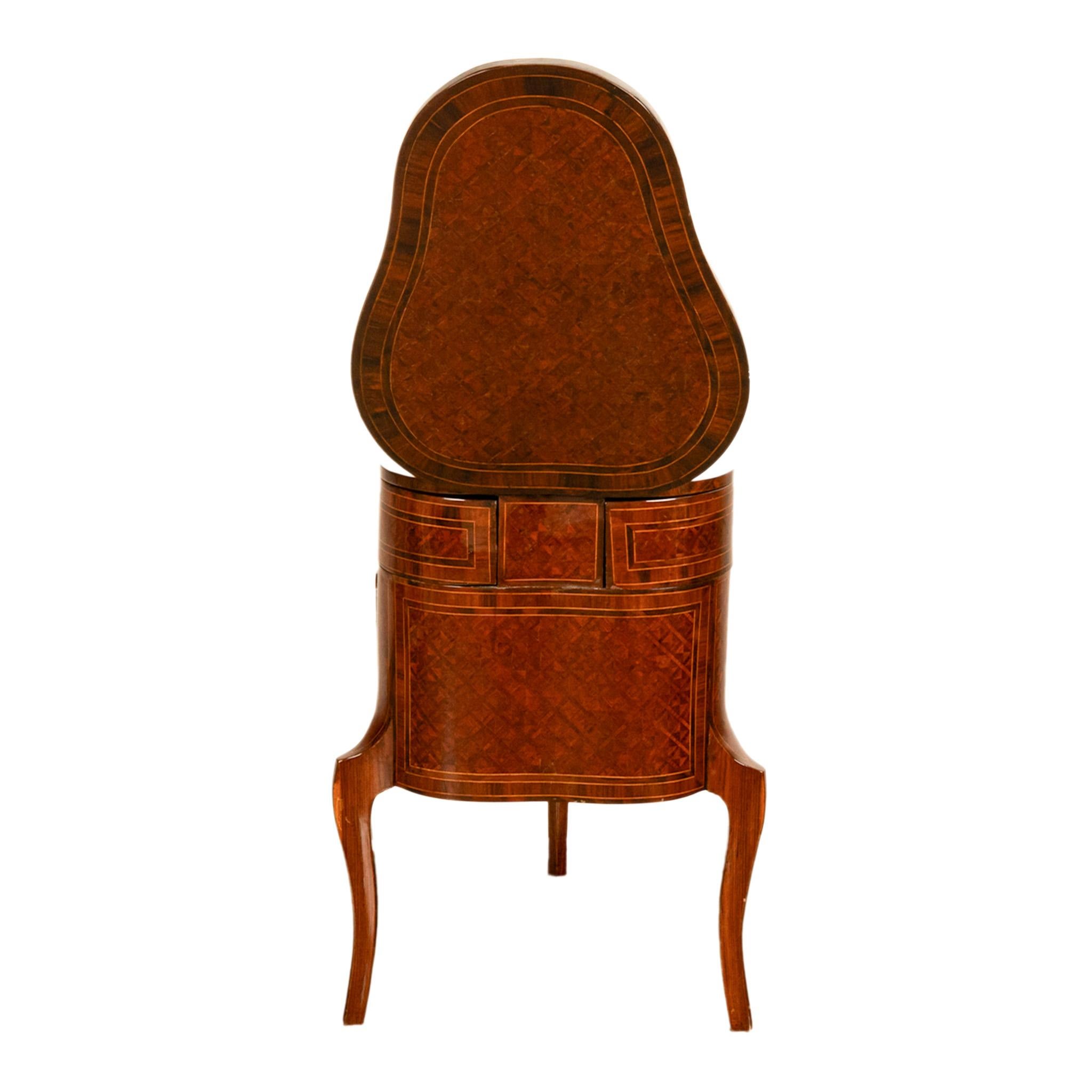 Antique French LouisXV Mechanical Tulipwood Dressing Table de Toilette Desk 1800 For Sale 10
