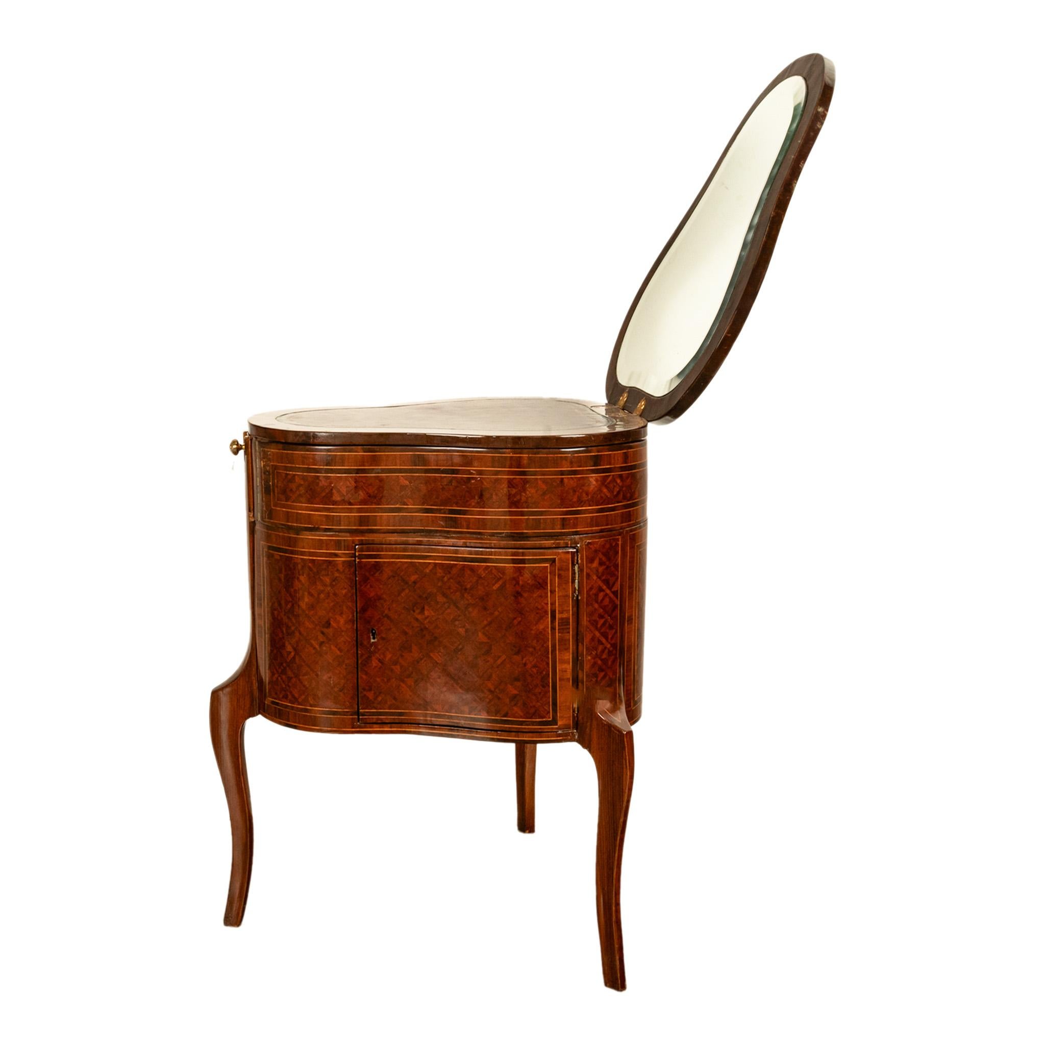 Louis XV Antique French LouisXV Mechanical Tulipwood Dressing Table de Toilette Desk 1800 For Sale