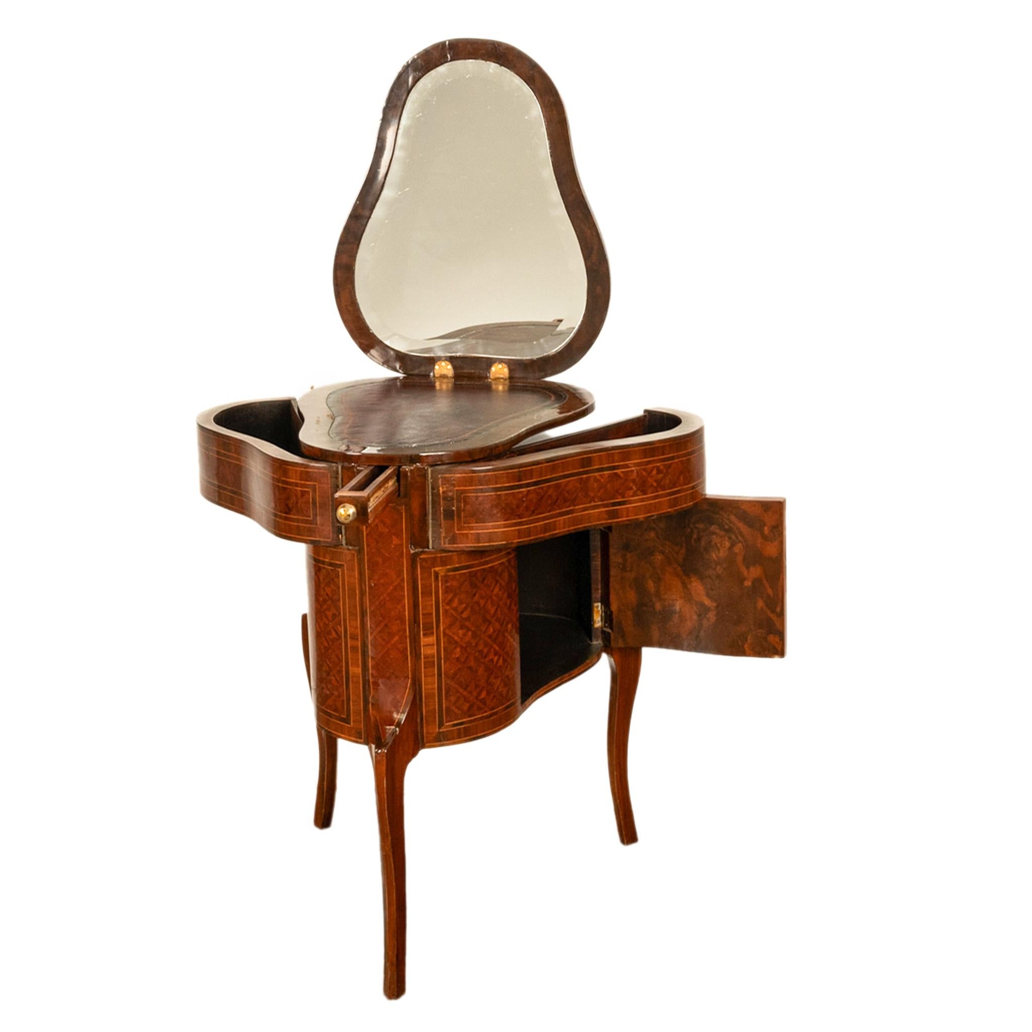 Antique French LouisXV Mechanical Tulipwood Dressing Table de Toilette Desk 1800 For Sale 12