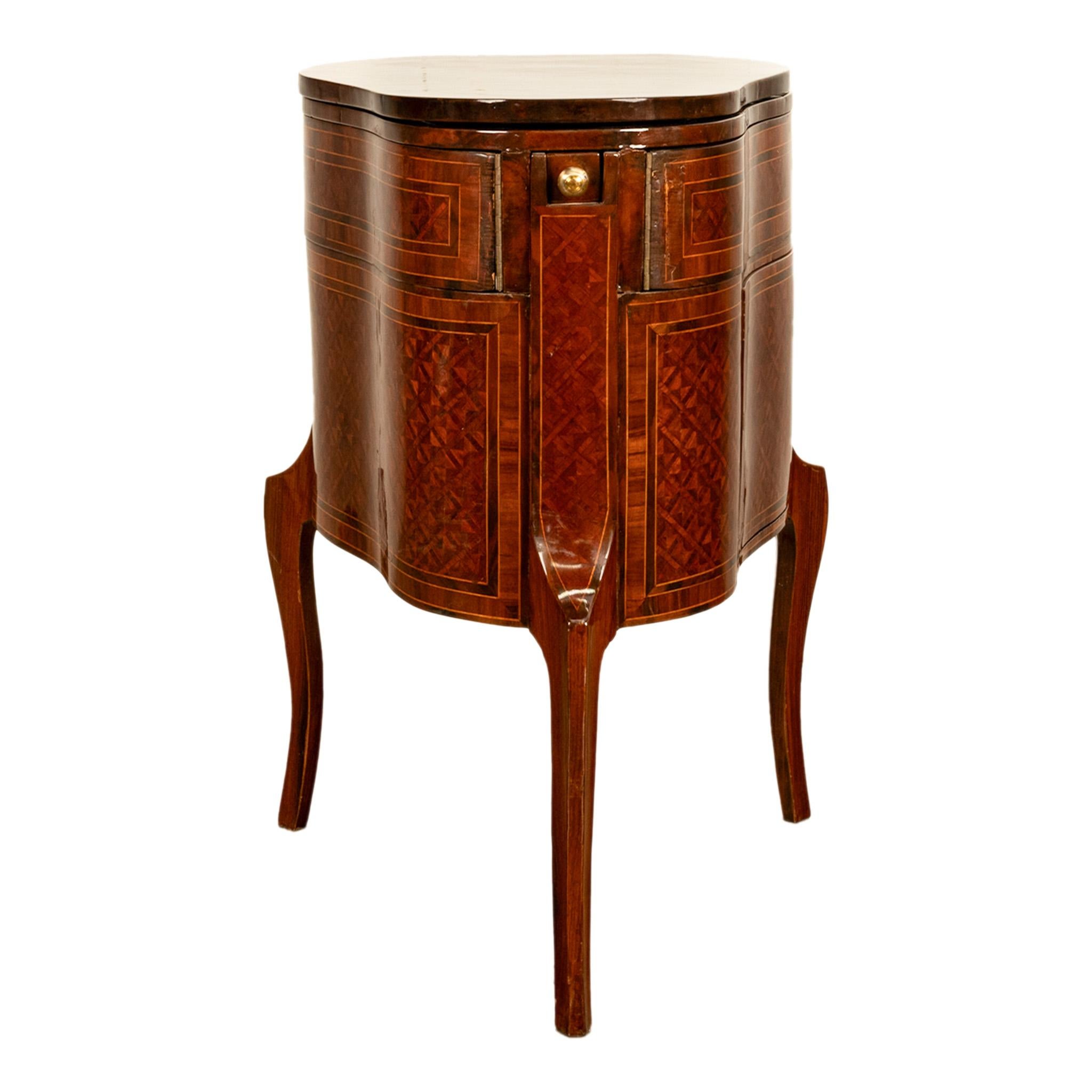 Gilt Antique French LouisXV Mechanical Tulipwood Dressing Table de Toilette Desk 1800 For Sale