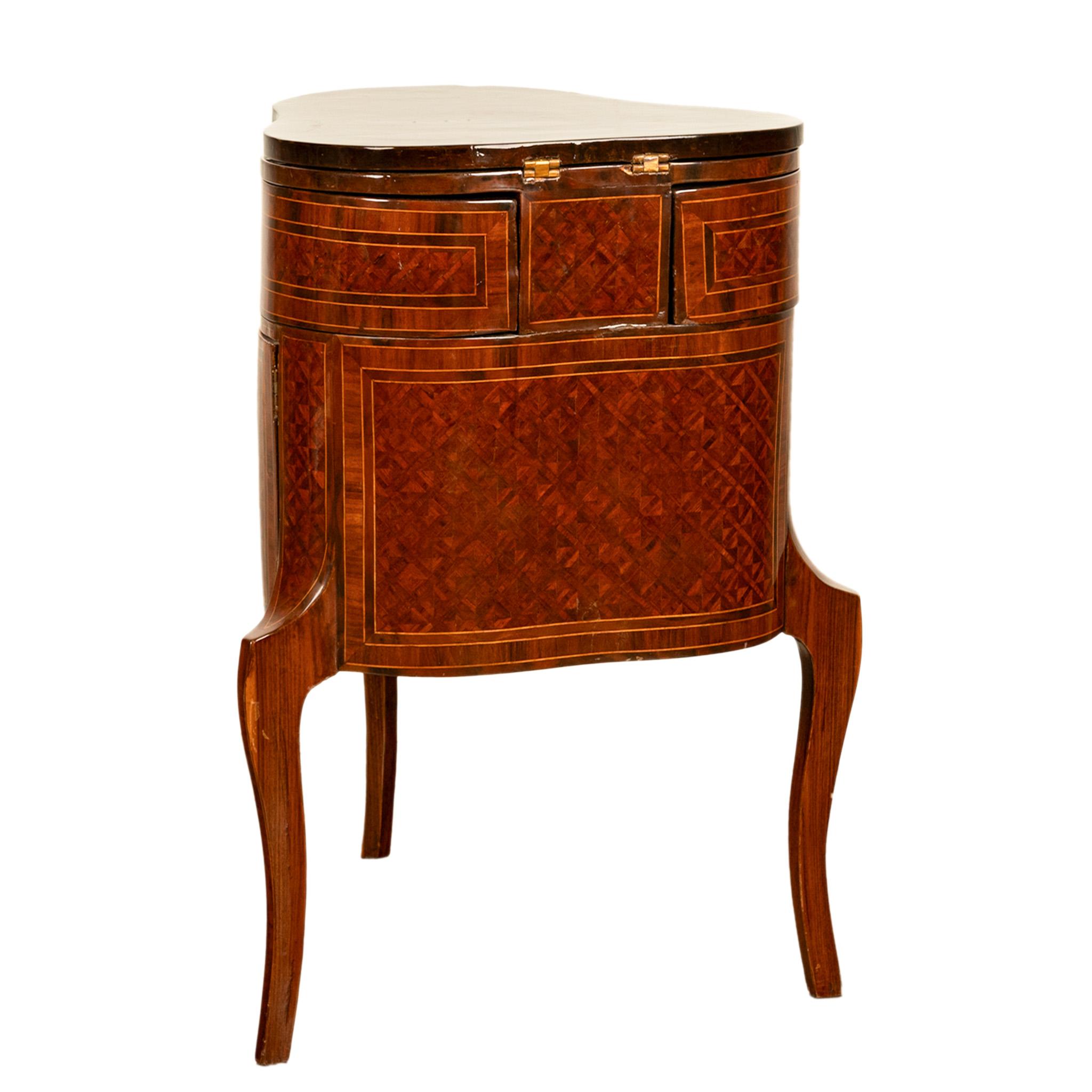 Early 19th Century Antique French LouisXV Mechanical Tulipwood Dressing Table de Toilette Desk 1800 For Sale