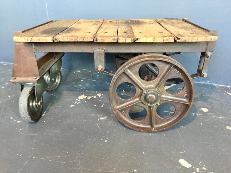 Antique French Luggage Trolley Coffee Table For Sale at 1stDibs