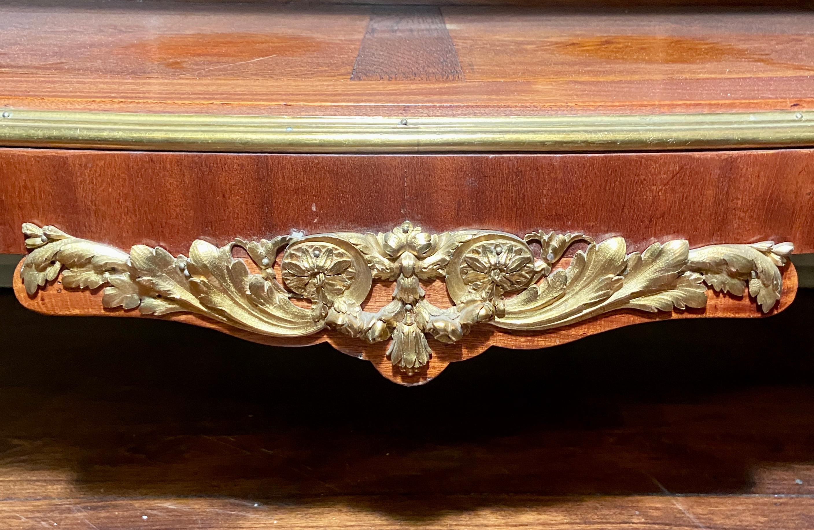 Antique French Mahogany and Bronze D'ore Marble Top Server, Circa 1880 For Sale 3