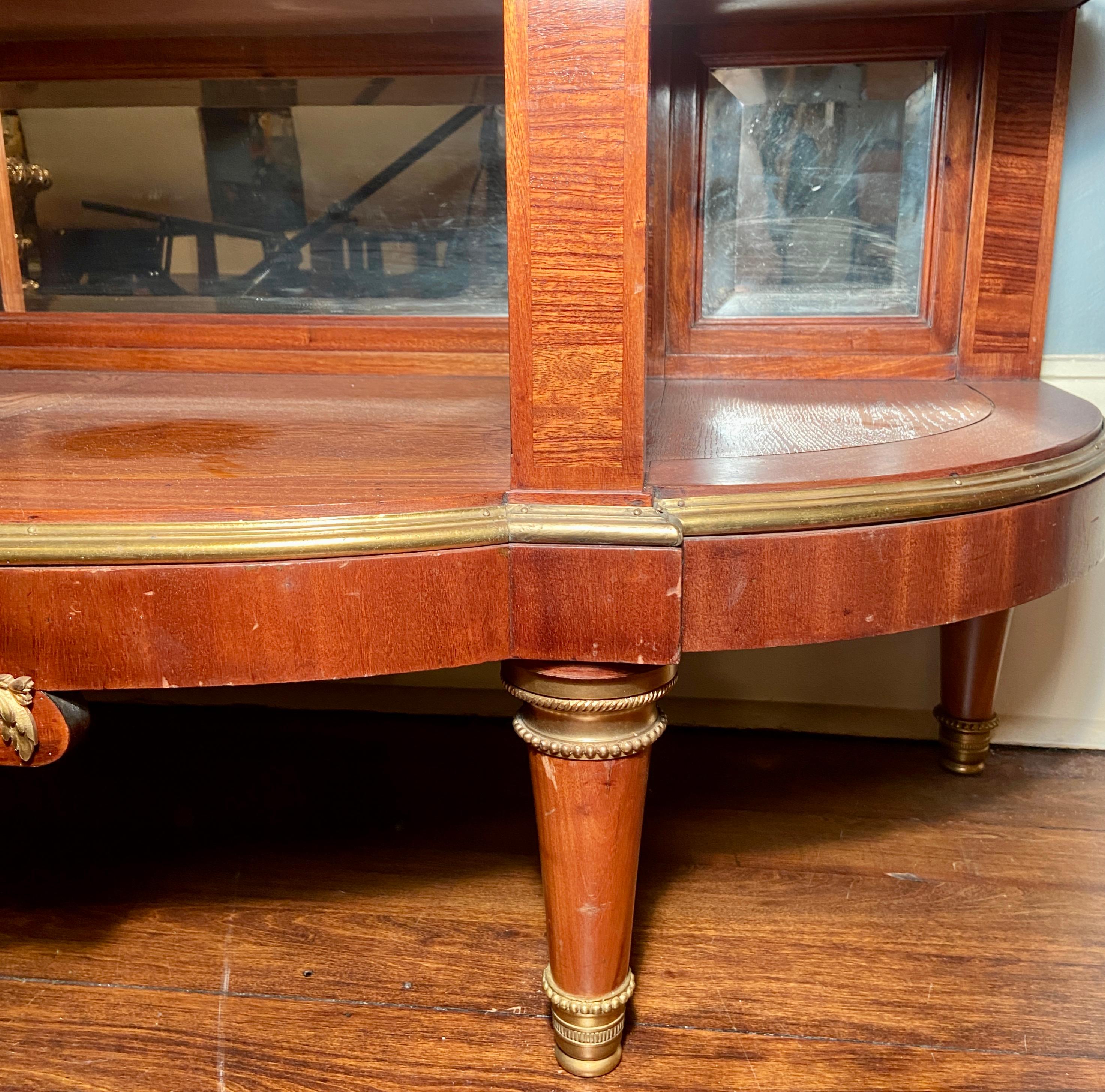 Antique French Mahogany and Bronze D'ore Marble Top Server, Circa 1880 For Sale 4