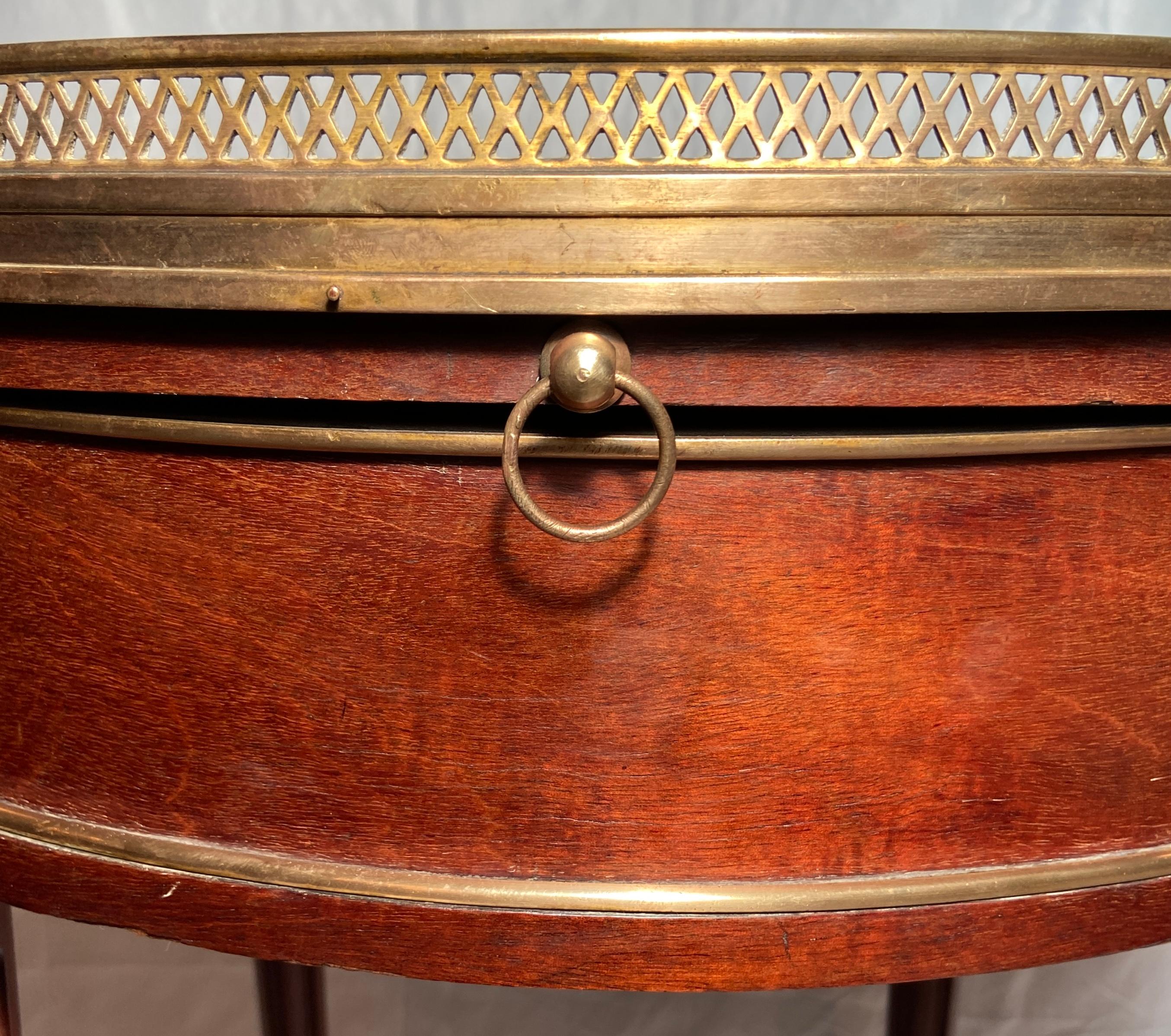 Antique French Mahogany and Gold Bronze Bouillotte Table, circa 1890 For Sale 1