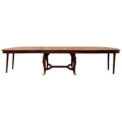 Antique French Mahogany and Gold Bronze Mounted Marquetry Table, circa 1890-1910