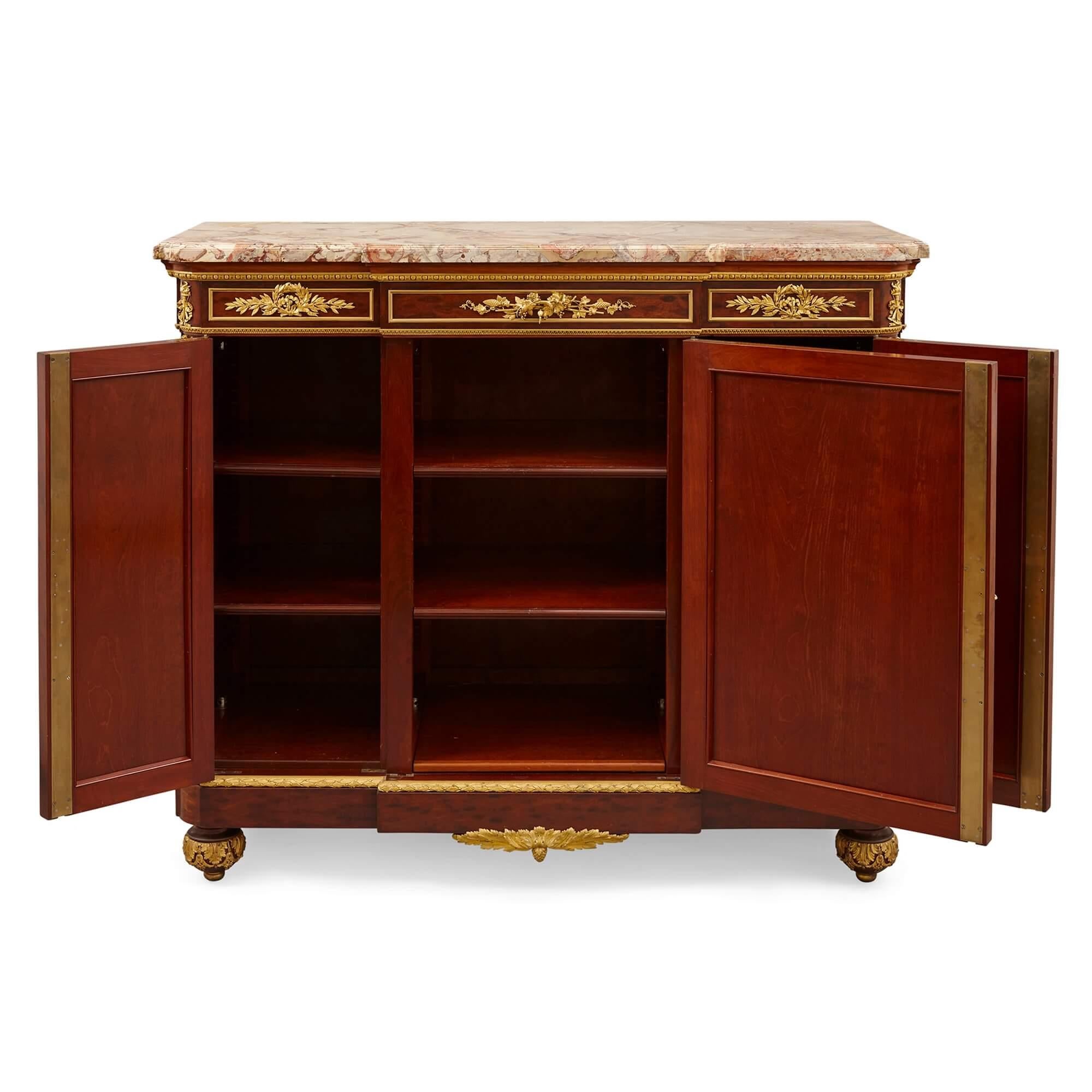 Antique French Mahogany and Ormolu Cabinet by Grohé Frères For Sale 4