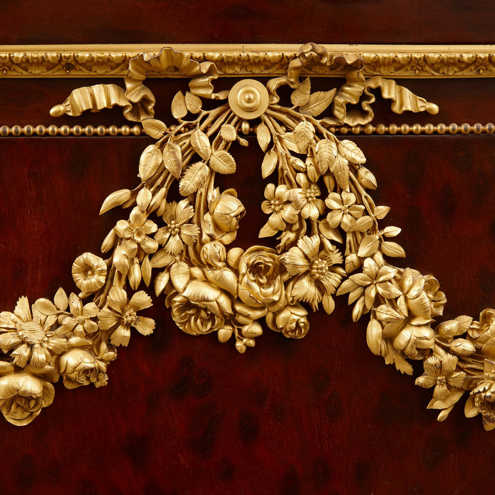 19th Century Antique French Mahogany and Ormolu Cabinet by Grohé Frères For Sale