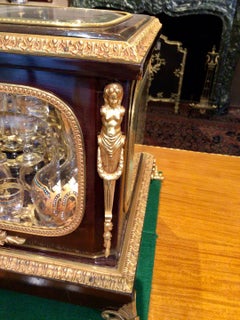 Antique French Mahogany and Ormolu Cave À Liqueur, circa 1880