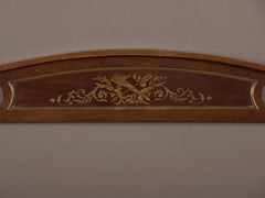 Antique French Mahogany Brass Cabinet Architectural Crown France, circa 1870