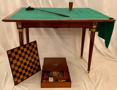 Antique French Mahogany Bronze D'Ore Mounted Roulette and Games Table