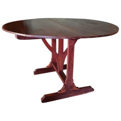 Antique French Mahogany Colored Wine Table from the Champagne Region
