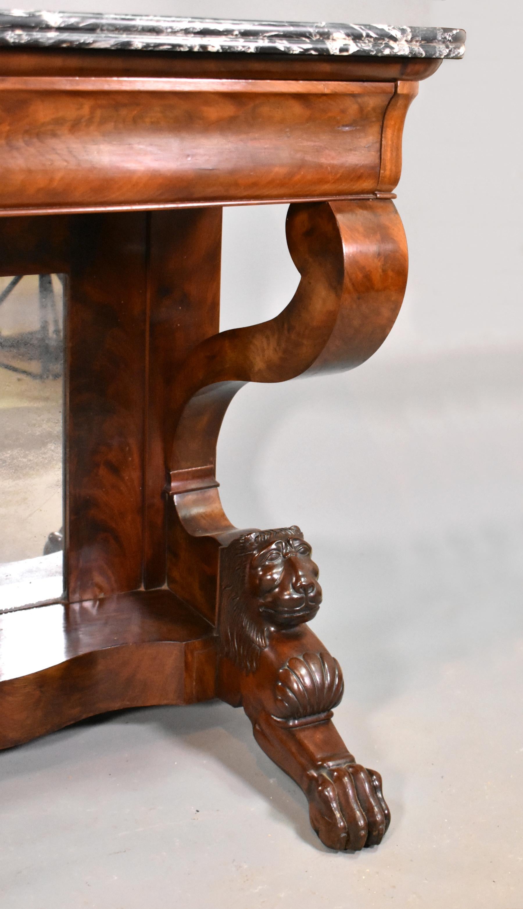 Antique French Mahogany Console Table Louis Philippe For Sale 5