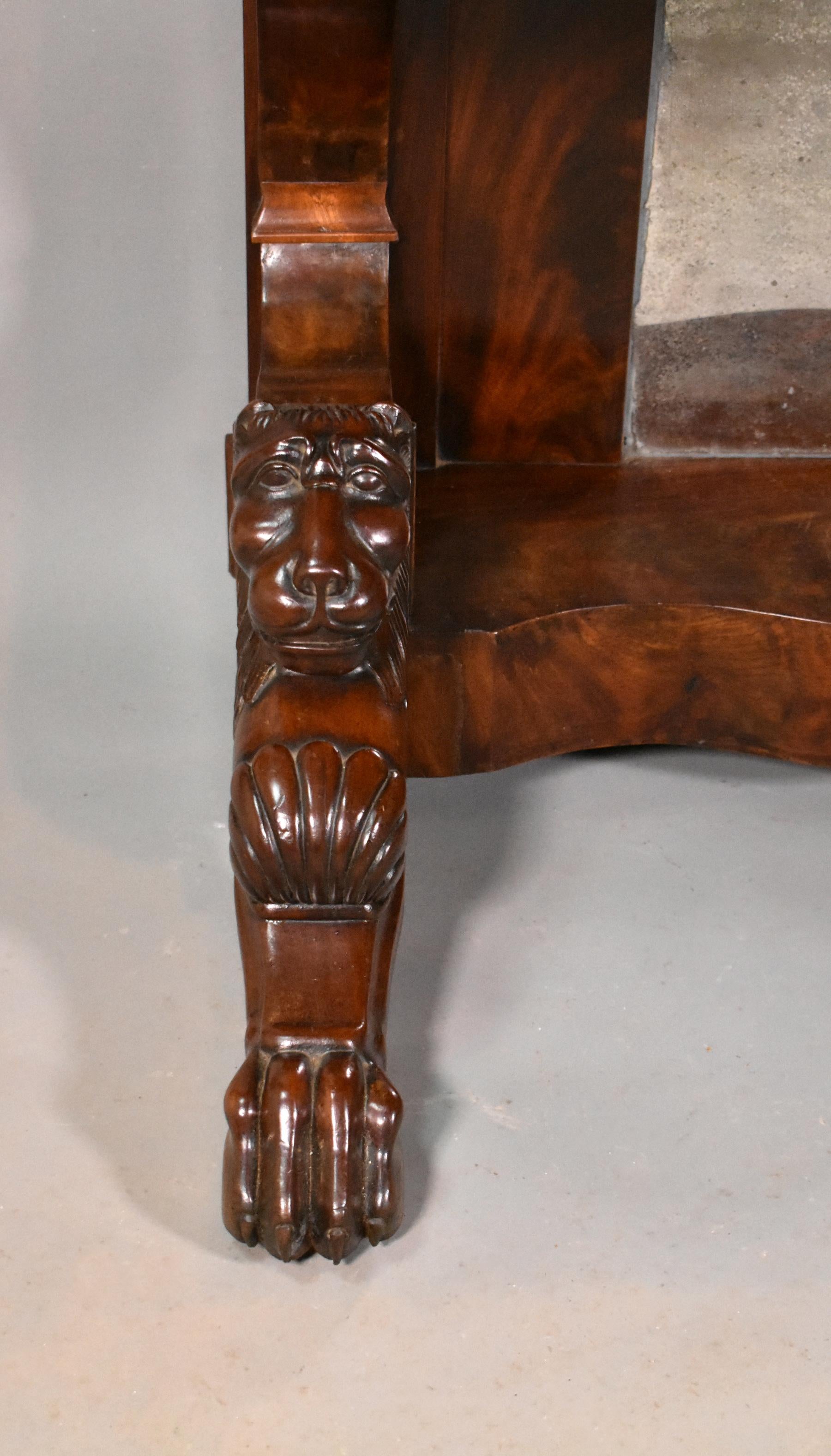 Antique French Mesa Consola de Caoba Louis Philippe en venta 4