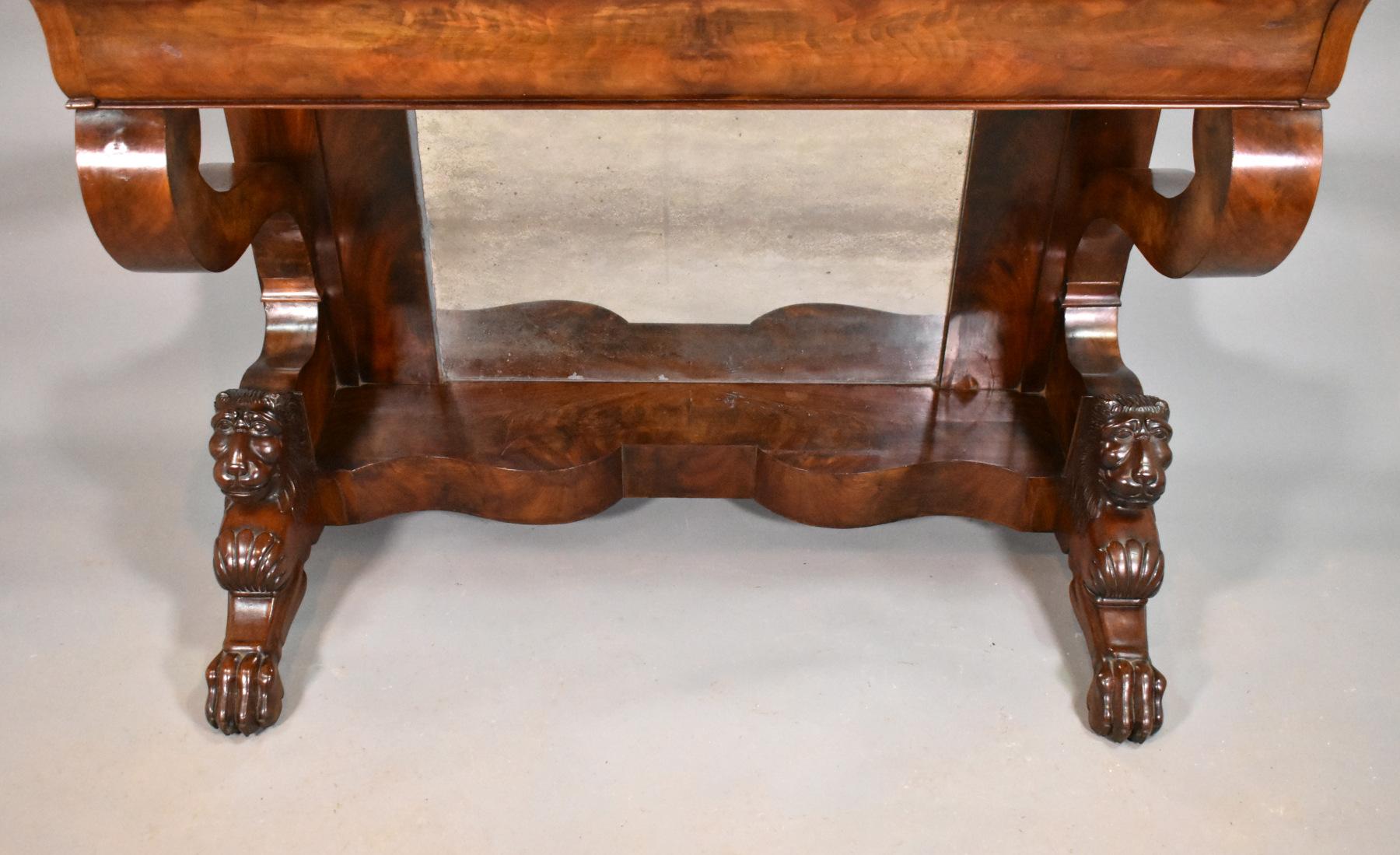 Antique French Mesa Consola de Caoba Louis Philippe siglo XIX en venta