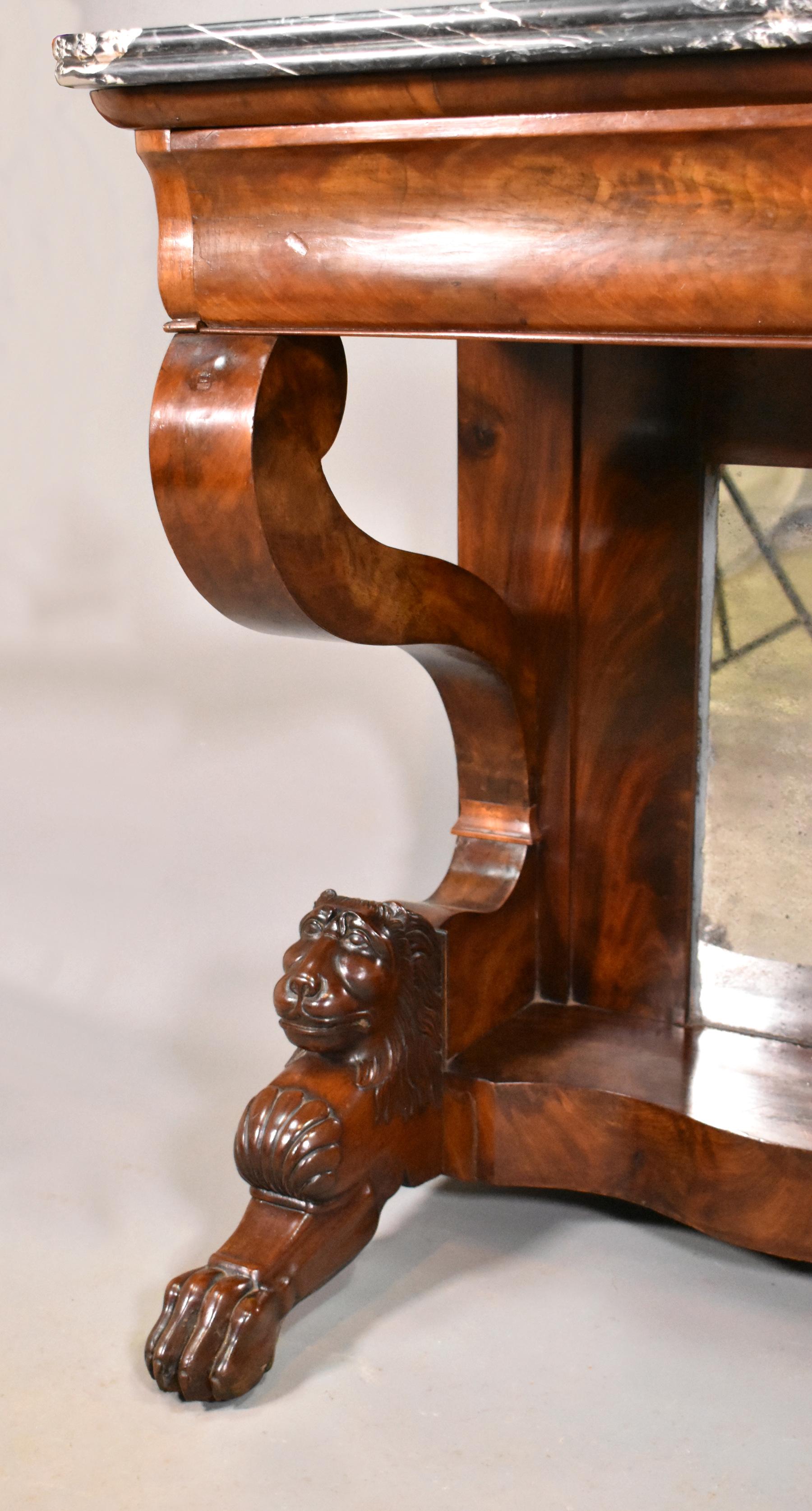 Antique French Mesa Consola de Caoba Louis Philippe en venta 2