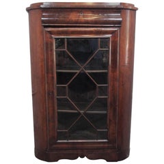 Antique French Mahogany Corner Cabinet or Bookcase Louis Philippe
