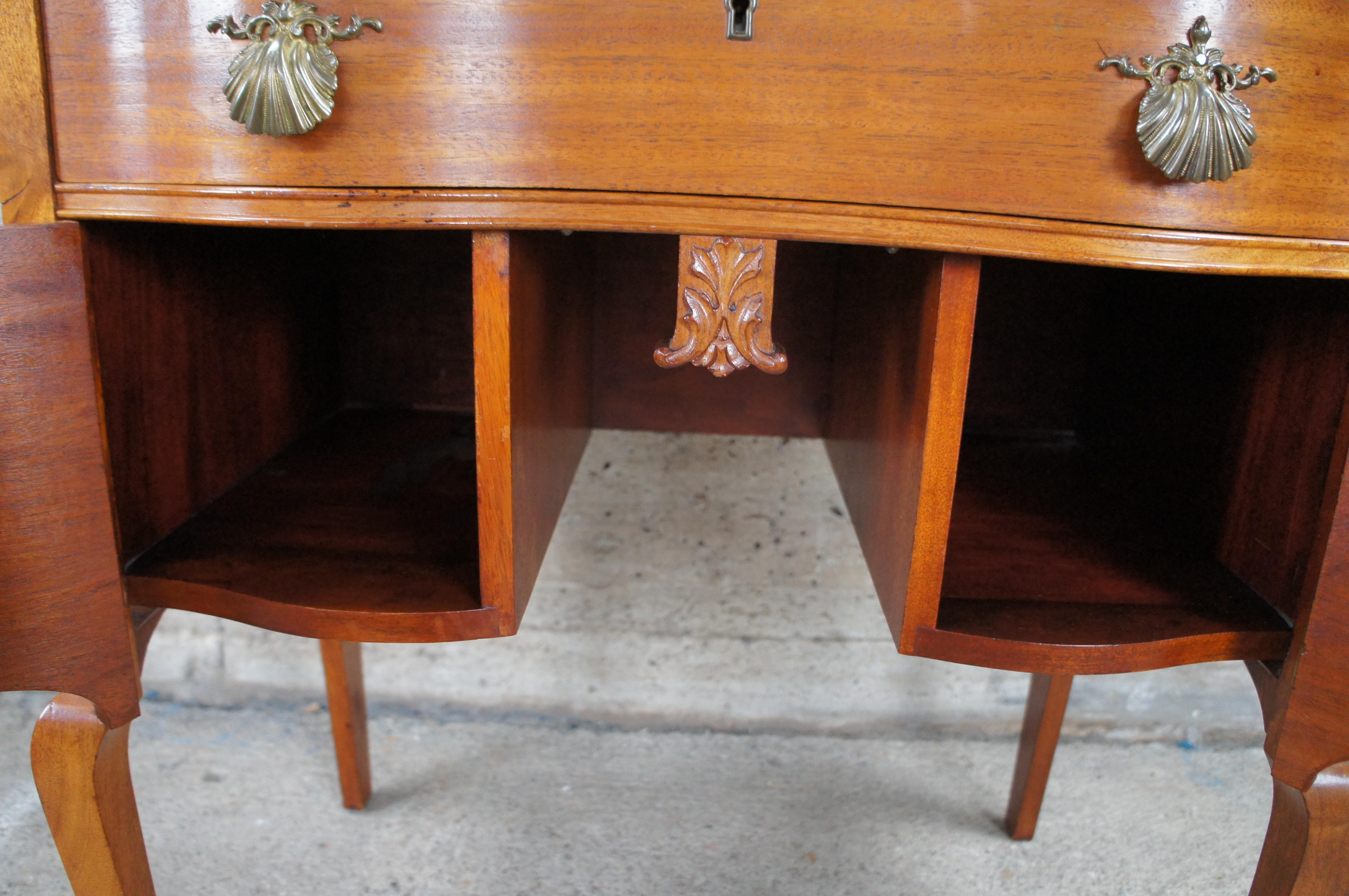 Antique French Mahogany Drop Front Brass Gallery Secretary Writing Desk 40