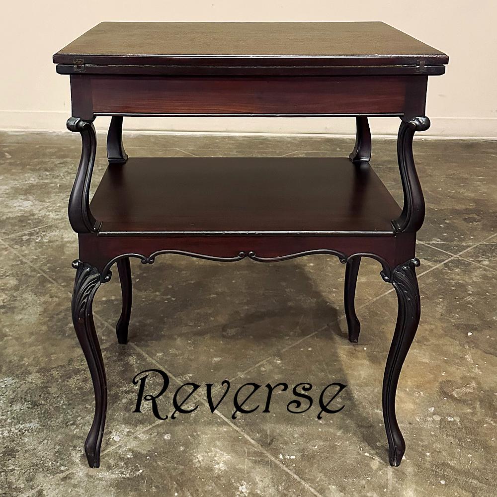 Antique French Mahogany Flip-Top Game Table In Good Condition For Sale In Dallas, TX