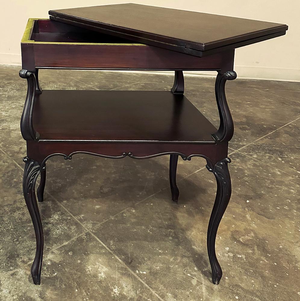 20th Century Antique French Mahogany Flip-Top Game Table For Sale