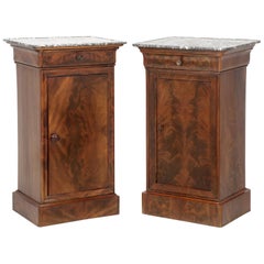 Antique French Mahogany, Louis Philippe Style Nightstands or End Tables