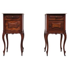 Antique French Mahogany Night Stands, 1900