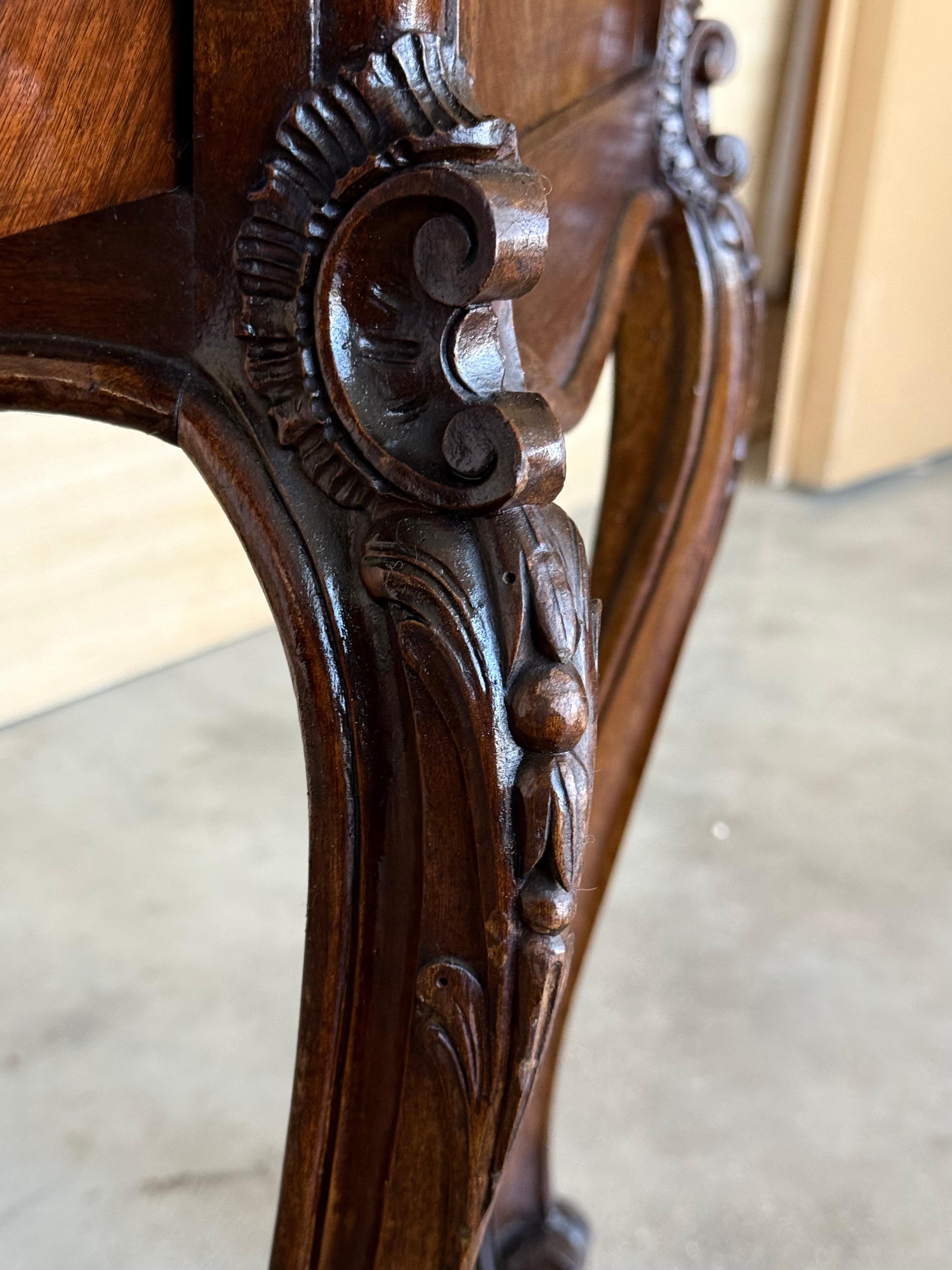 Antique French Mahogany Night Stands  or bedside tables with marble top , 1900 For Sale 4