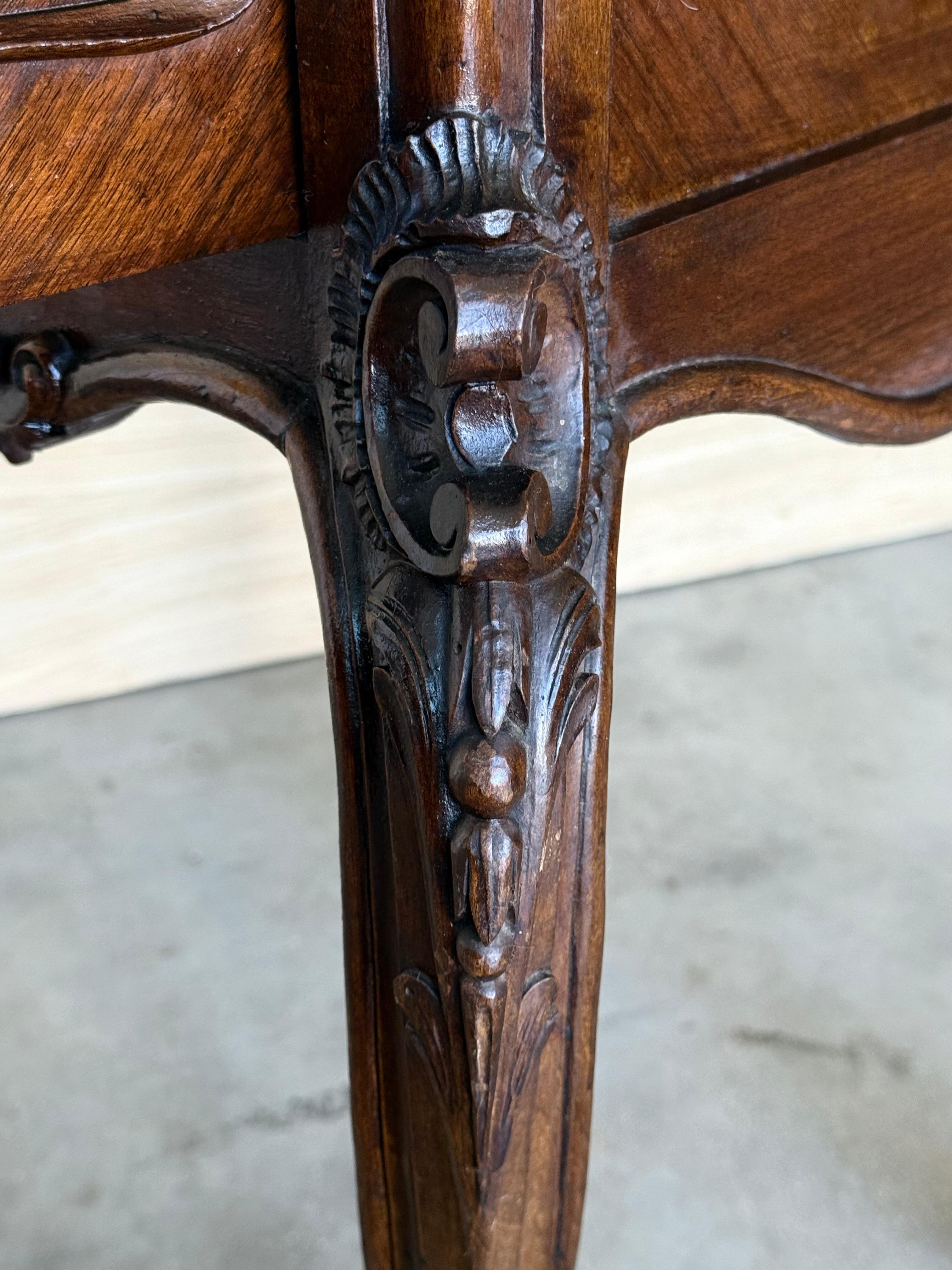 Antique French Mahogany Night Stands  or bedside tables with marble top , 1900 For Sale 3