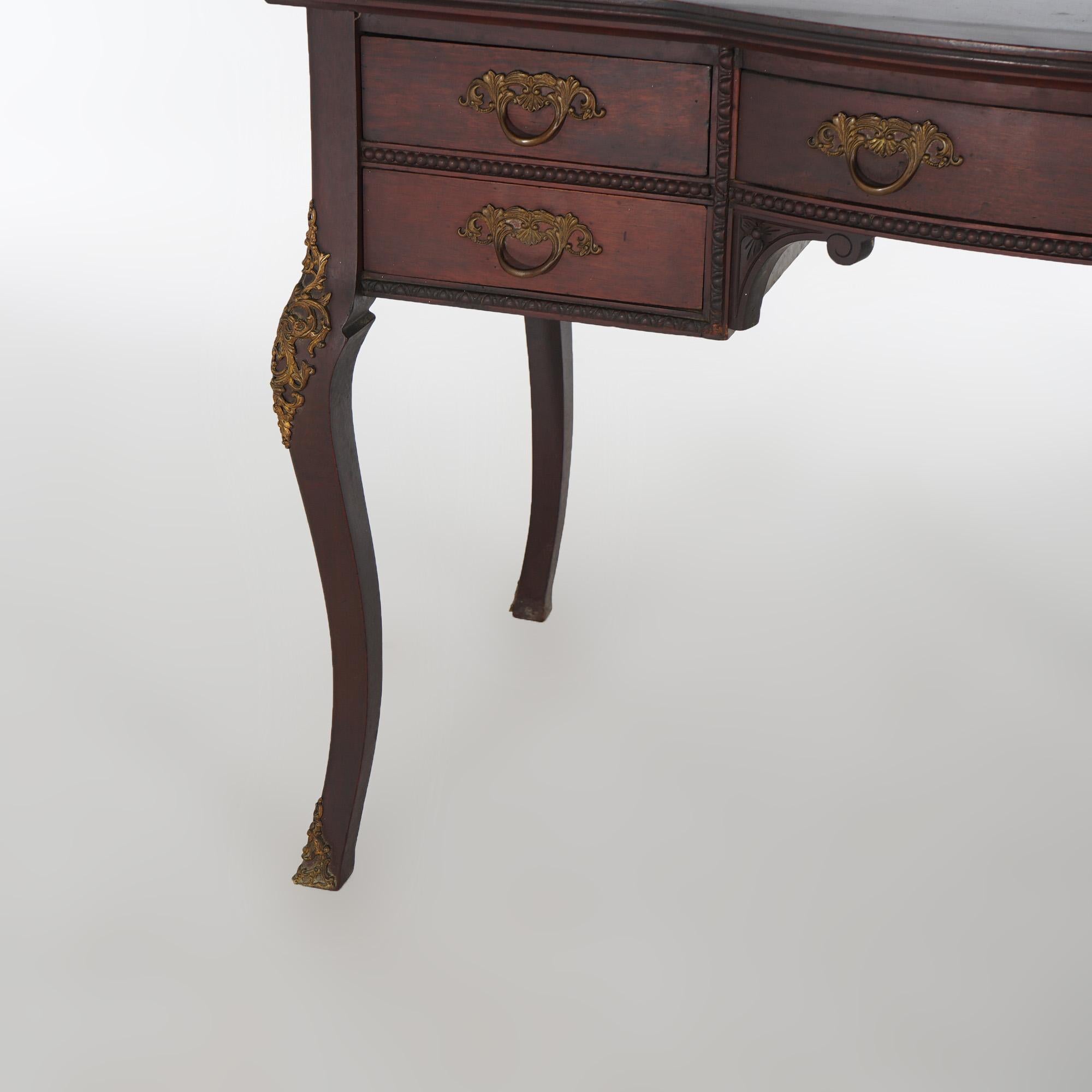 Antique French Mahogany & Ormolu Bureau Plat Writing Desk C1910 For Sale 9