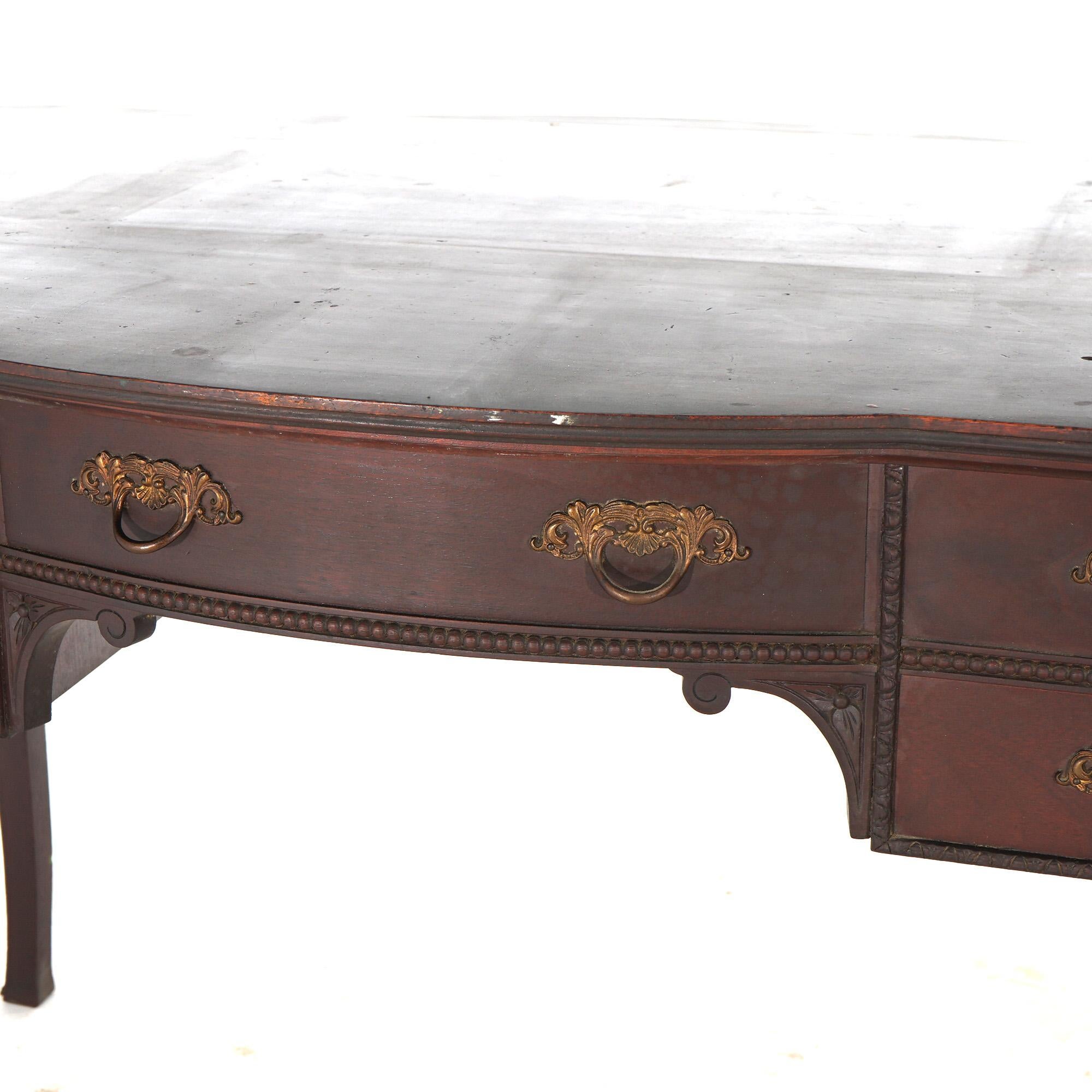 Antique French Mahogany & Ormolu Bureau Plat Writing Desk C1910 For Sale 13