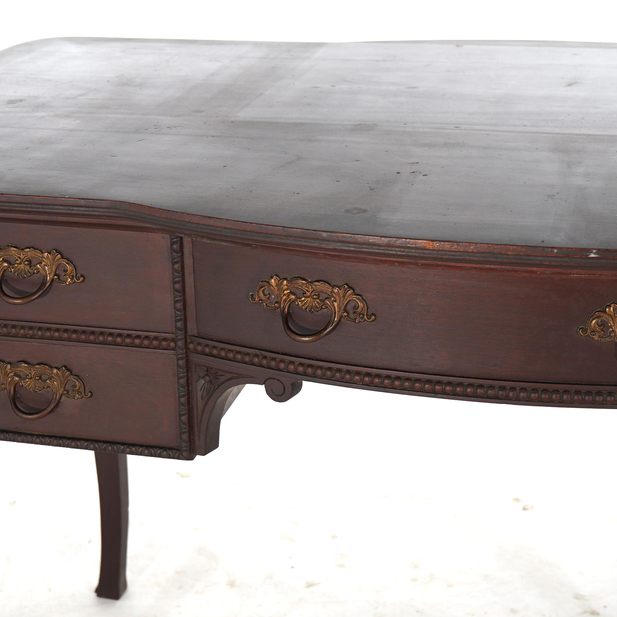 Antique French Mahogany & Ormolu Bureau Plat Writing Desk C1910 For Sale 14