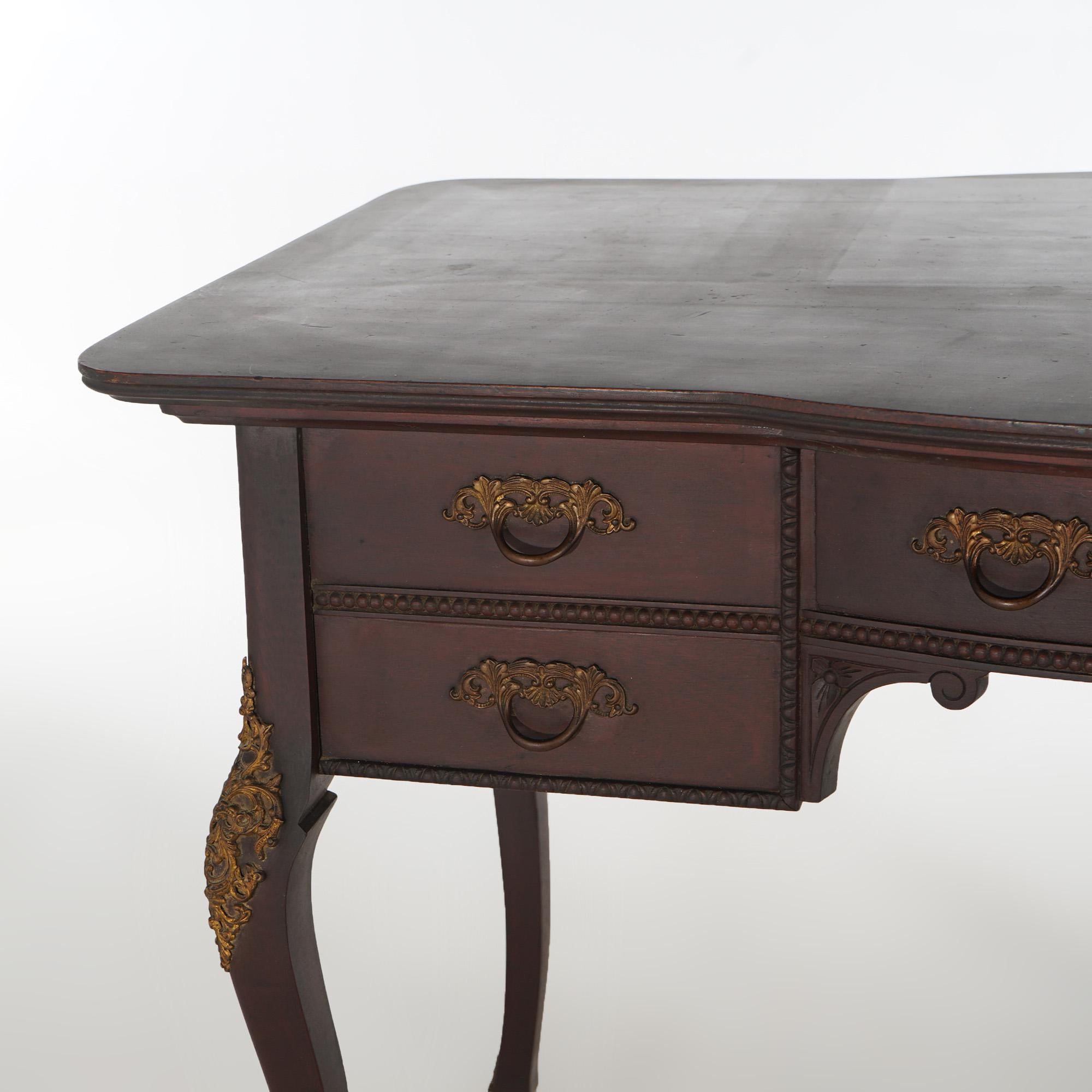 Antique French Mahogany & Ormolu Bureau Plat Writing Desk C1910 For Sale 15