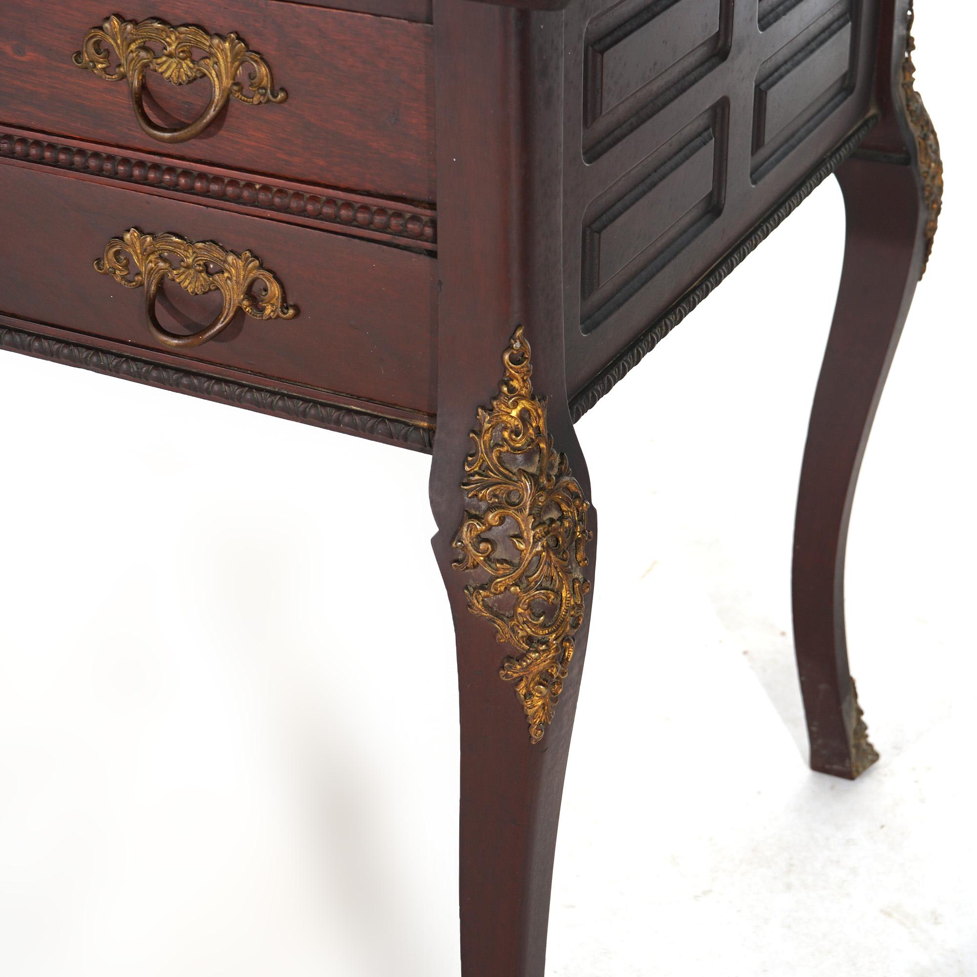 Antique French Mahogany & Ormolu Bureau Plat Writing Desk C1910 For Sale 1