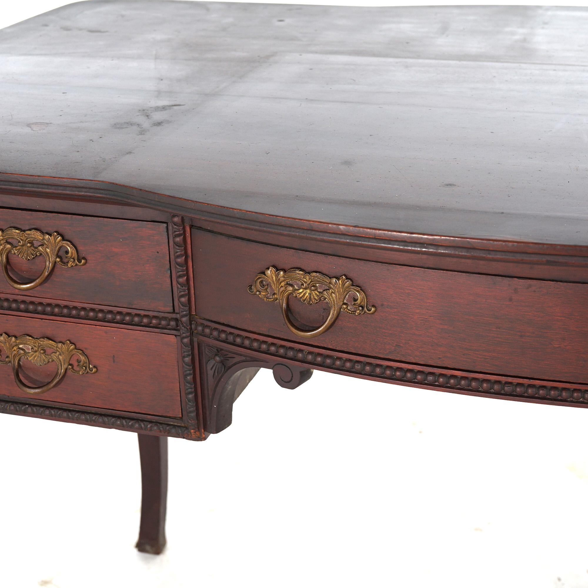 Antique French Mahogany & Ormolu Bureau Plat Writing Desk C1910 4