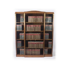 Antique French Mahogany Ormolu-Mounted Breakfront Open Bookcase