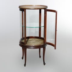Antique French Mahogany & Ormolu Round Vitrine, Circa 1910