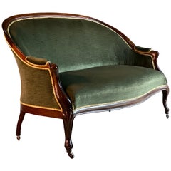Antique French Mahogany Two-Seat Sofa 19th Century, circa 1890