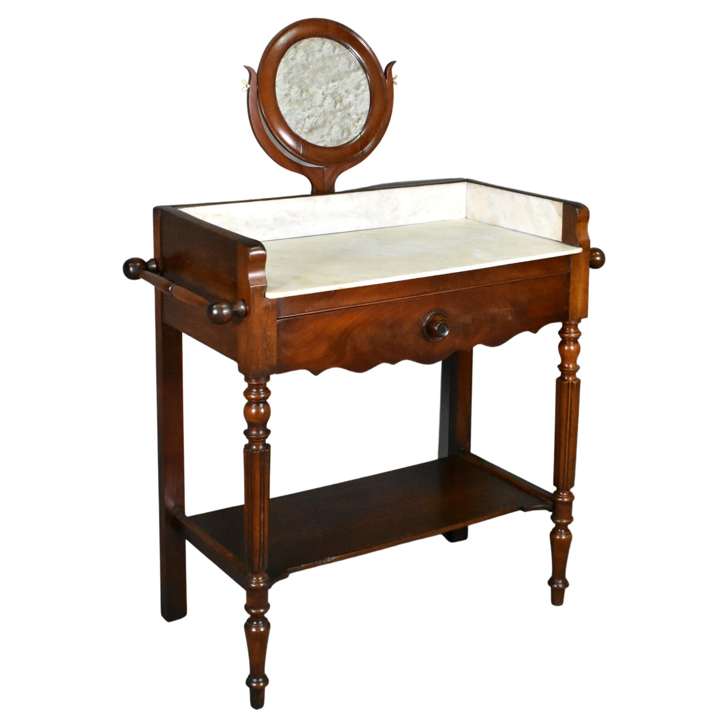 Antique French Mahogany Washstand Louis Philippe Style