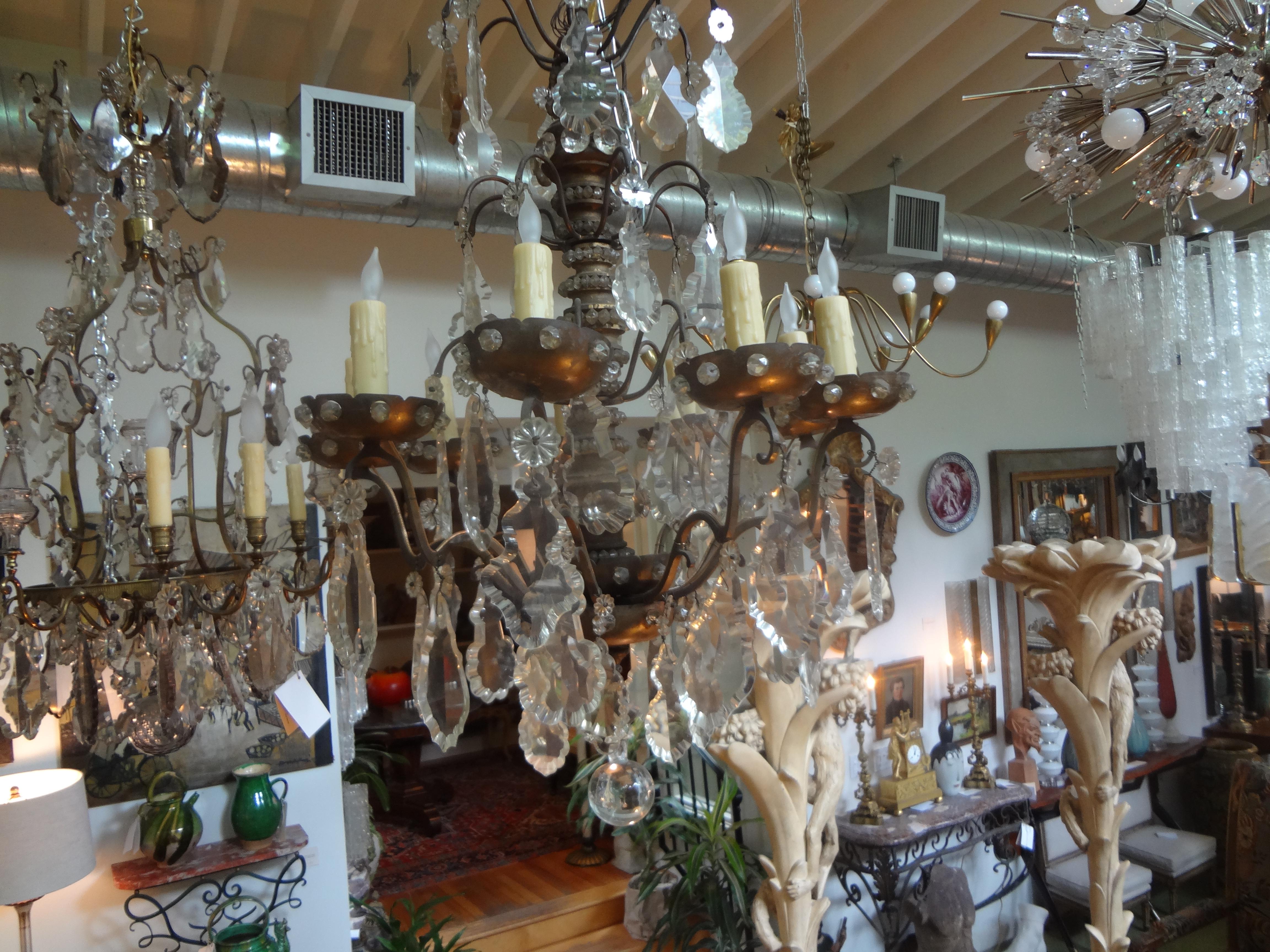 Antique French Maison Baguès Attributed Beaded and Crystal Chandelier For Sale 5