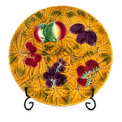 Antique French Majolica Dessert Service by Sarreguemines, Set of Four