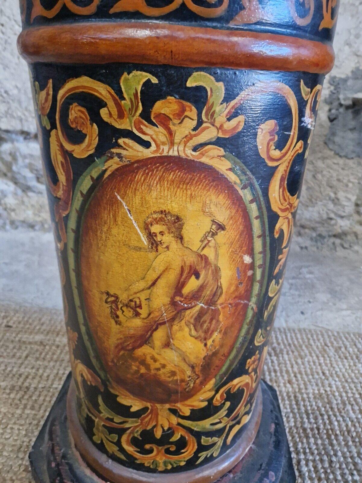 Antique Majolica Jardinière Pot and Plinth For Sale 3