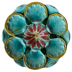 Vintage Mid Century French Majolica Oyster Plate